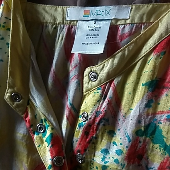 Matix button up silk/cotton blend tank top - Picture 4 of 7